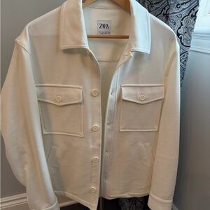 Zara Men's White Utility Jacket